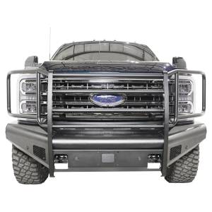 Bumpers By Vehicle - Ford F250/F350 Super Duty - Fab Fours - Fab Fours FS23-Q5960-1 Black Steel Elite Full Guard Front Bumper for Ford F-250/F-350/F-450/F-550 2023