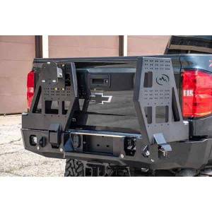 Expedition One - Expedition One CHV1500-14-18-RB-DSTC-PC Rear Bumper with Dual Swing Out Tire Carrier for Chevy Silverado 1500 2014-2018 - Textured Black Powder Coat - Image 2