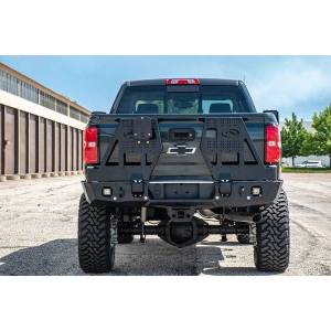 Expedition One - Expedition One CHV1500-14-18-RB-DSTC-PC Rear Bumper with Dual Swing Out Tire Carrier for Chevy Silverado 1500 2014-2018 - Textured Black Powder Coat - Image 4