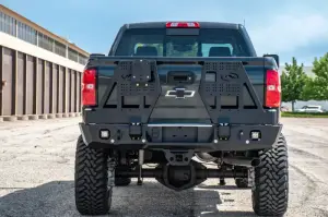 Expedition One - Expedition One CHV2500/3500-15-19-RB-DSTC-PC Rear Bumper with Dual Swing Out Tire Carrier for Chevy Silverado 2500HD/3500 2015-2019 - Textured Black Powder Coat - Image 2