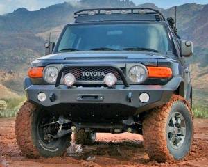 Expedition One - Expedition One FJC-FB-H-BARE Trail Series Front Bumper with Single Hoop for Toyota FJ Cruiser 2007-2014 - Bare Steel - Image 4