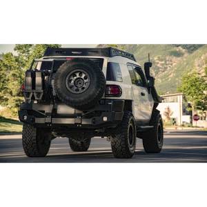 Expedition One FJC-RB-DSTC-PC Trail Series Rear Bumper with Dual Swing Out Tire Carrier for Toyota FJ Cruiser 2007-2017 - Textured Black Powder Coat