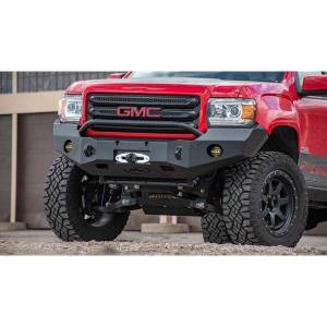 Expedition One - Expedition One GMC-CAN-15-20-FB-BB-BARE Front Bumper with Wraparound Bull Bar Hoop for GMC Canyon 2015-2020 - Bare Steel