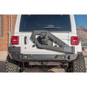 Expedition One - Expedition One JL18-TS2-RB-STC-PC Trail Series 2 Rear Bumper with Smooth Motion Tire Carrier System for Jeep Wrangler JL 2018-2024 - Textured Black Powder Coat - Image 2