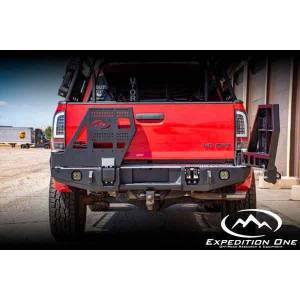 Expedition One - Expedition One TACO05-15-RB-DSTC-BARE Rear Bumper with Dual Swing Out Tire Carrier for Toyota Tacoma 2005-2015 - Bare Steel - Image 4