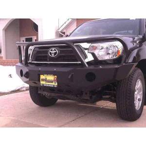 Expedition One Bumpers - Toyota Tacoma Products - Expedition One - Expedition One TACO12-15-FB-H-BARE Front Winch Bumper with Single Hoop for Toyota Tacoma 2012-2015 - Bare Steel
