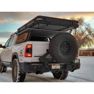 Expedition One TT22+RB-S3TC-BARE Trail Series Rear Bumper with S3 Single Swing Tire Carrier for Toyota Tundra 2022-2024 - Bare Metal