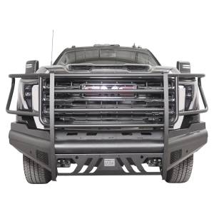 Fab Fours GM24-Q6260-1 Black Steel Elite Front Bumper with Full Grille Guard for GMC Sierra 2500/3500 2024