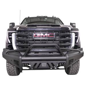Fab Fours GM24-Q6262-1 Black Steel Elite Front Bumper with Pre-Runner Guard for GMC Sierra 2500/3500 2024