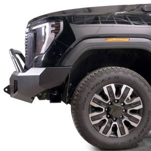 Fab Fours - Fab Fours GM24-A6252-1 Premium Winch Front Bumper with Pre-Runner Guard for GMC Sierra 2500HD/3500 2024 - 2 Stage Black Powder Coat - Image 4