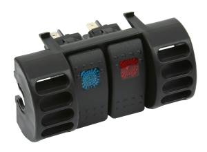 Daystar KJ71036BK Jeep Wrangler TJ 1987-1996 Upper Air Vent Switch Pod with 2 Rocker Switches Blue and Red