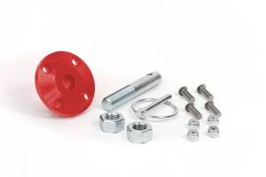 Daystar KU71104RE Hood Pin Kit Red Single with Polyurethane Isolator Pin Spring Clip and Related Hardware