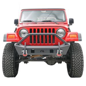 Fab Fours TJ97-B4742-1 Stubby Front Bumper with Pre-Runner Guard for Jeep Wrangler TJ 1997-2006