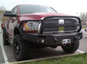 Fab Fours Premium - Front Winch Bumper with Full Grille Guard - Dodge
