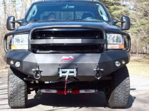 Fab Fours Premium - Front Winch Bumper with Full Grille Guard - Ford